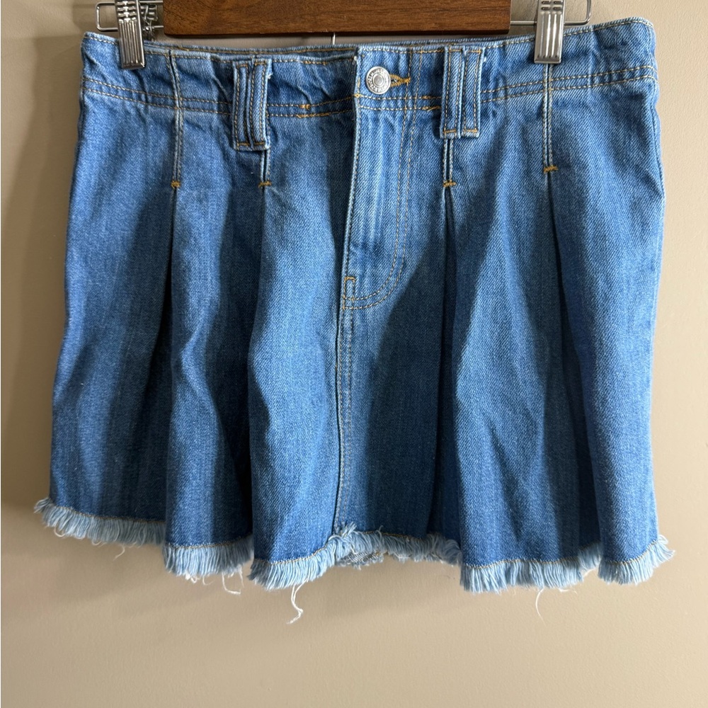 Forever 21 pleated mini jean skirt medium